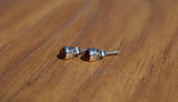 Amber and Sterling Silver Stud Earrings