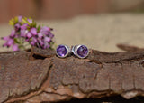 Amethyst Stud Earrings on Sterling Silver