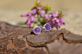 Amethyst Stud Earrings on Sterling Silver