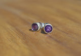 Amethyst Stud Earrings on Sterling Silver