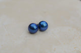 7-8 mm AAA Blue Fresh Water Pearl Stud Earrings on Sterling Silver