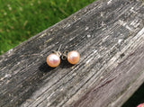 Freshwater Pearl Stud Earrings on Sterling Silver