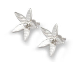 Fine Silver Flower Stud Earrings, made from Eco Friendly Pure Silver