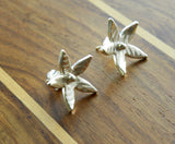 Fine Silver Flower Stud Earrings, made from Eco Friendly Pure Silver