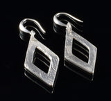 Long Fine Silver Dangle Earrings, Contemporary Elongated Drop Earrings