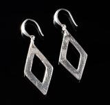 Long Fine Silver Dangle Earrings, Contemporary Elongated Drop Earrings