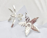 Fine Silver Flower Stud Earrings, made from Eco Friendly Pure Silver