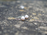 Bridal White Freshwater Pearl Drop  Earrings on 925 Sterling Silver