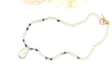 Green and Purple Amethyst with Freshwater Pearls Necklace & Rose Gold Sterling Silver