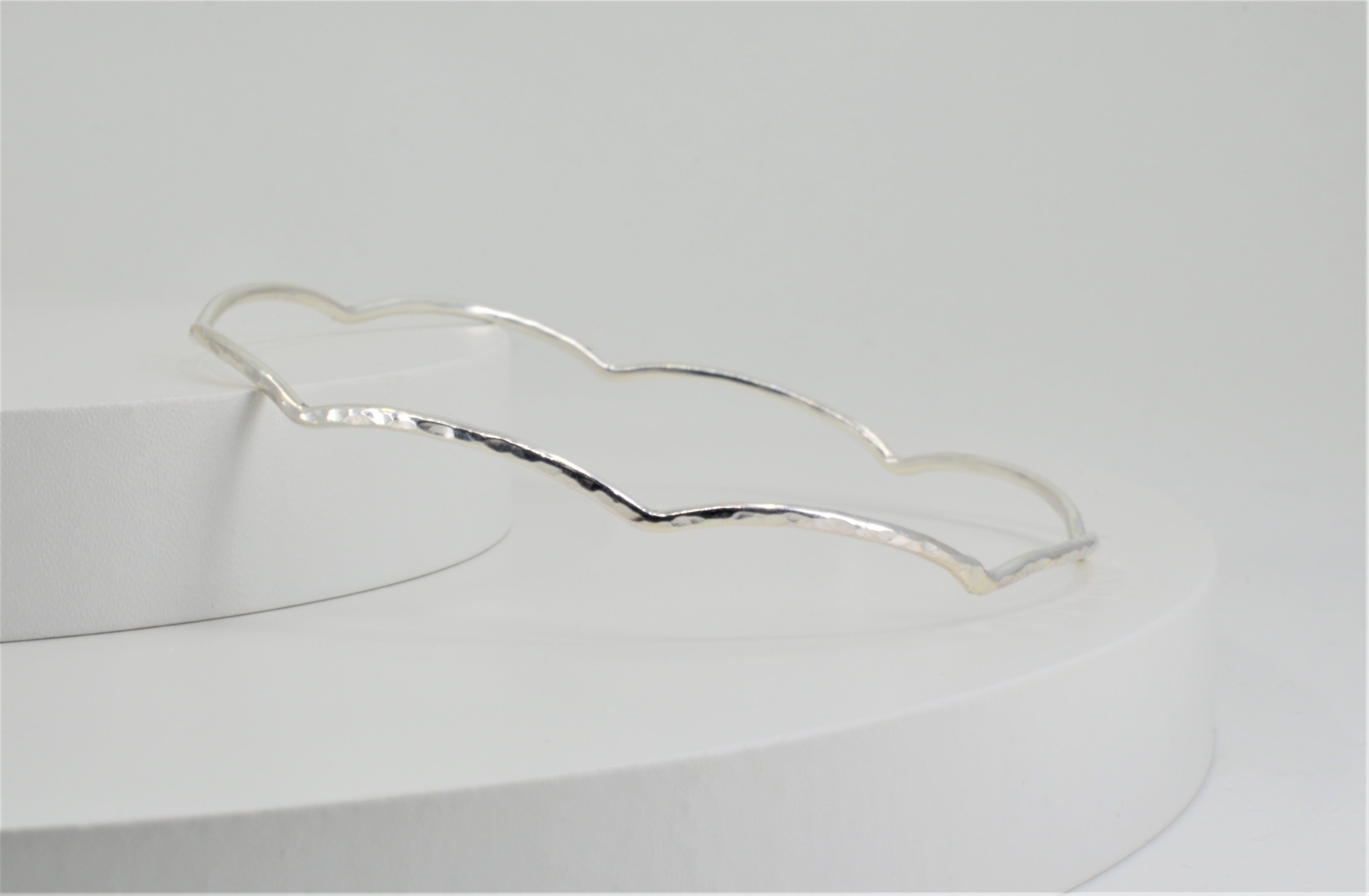 Hammered Stackable Sterling Silver Bangle