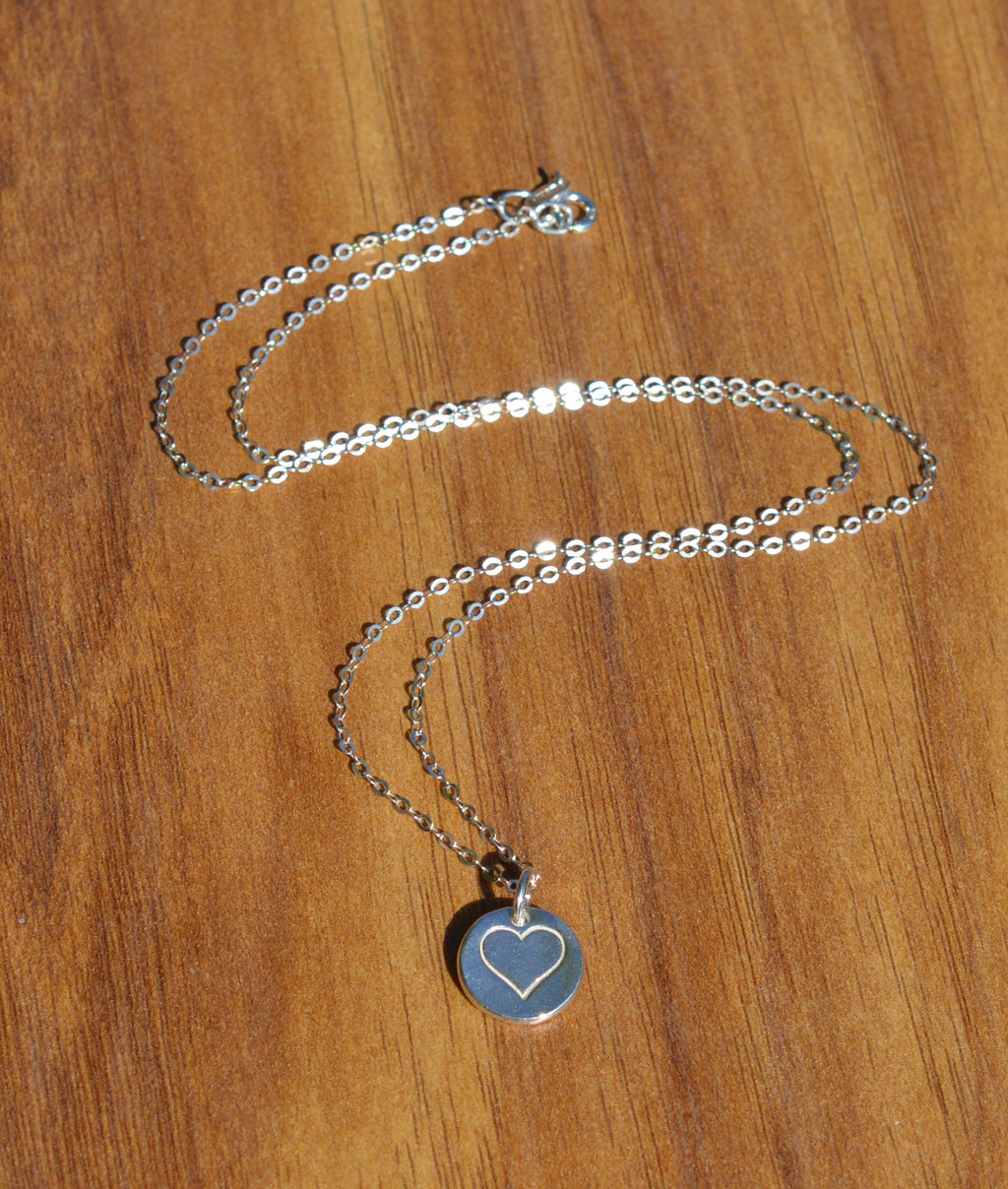 Heart Pendant Necklace made from Fine Silver & 925 Silver Chain
