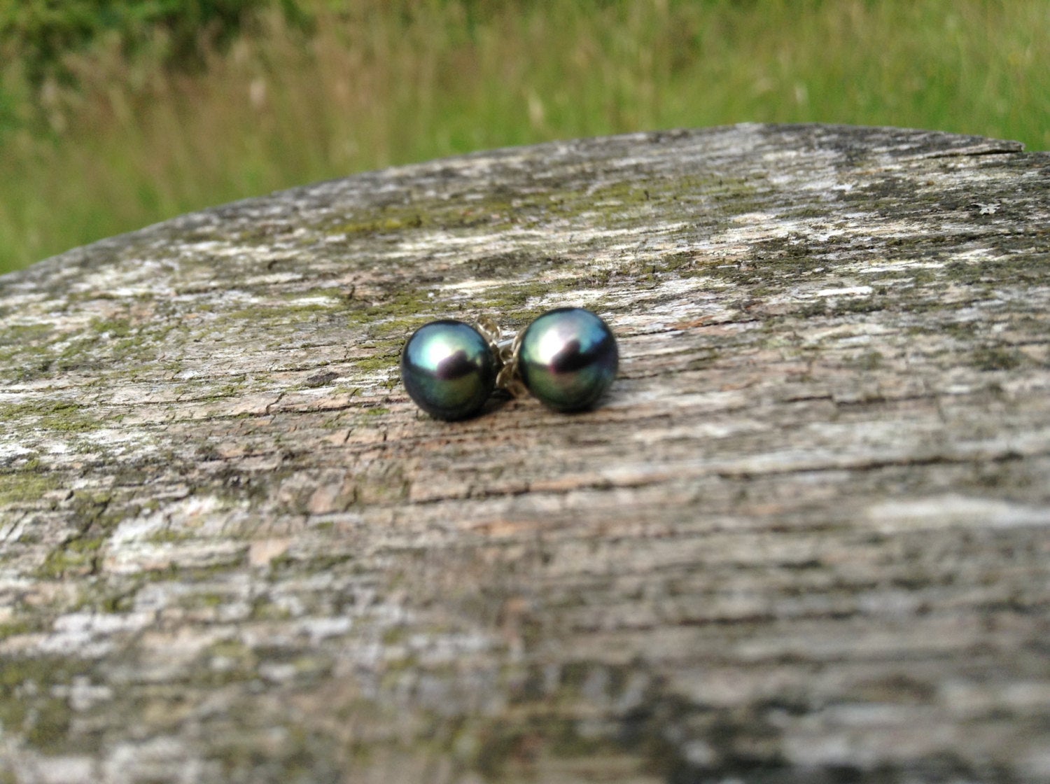 Natural Freshwater Pearl Stud Earrings on Sterling Silver