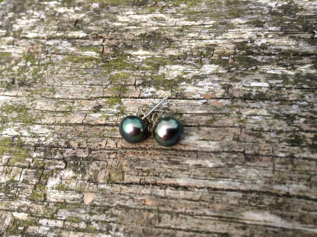 Natural Freshwater Pearl Stud Earrings on Sterling Silver