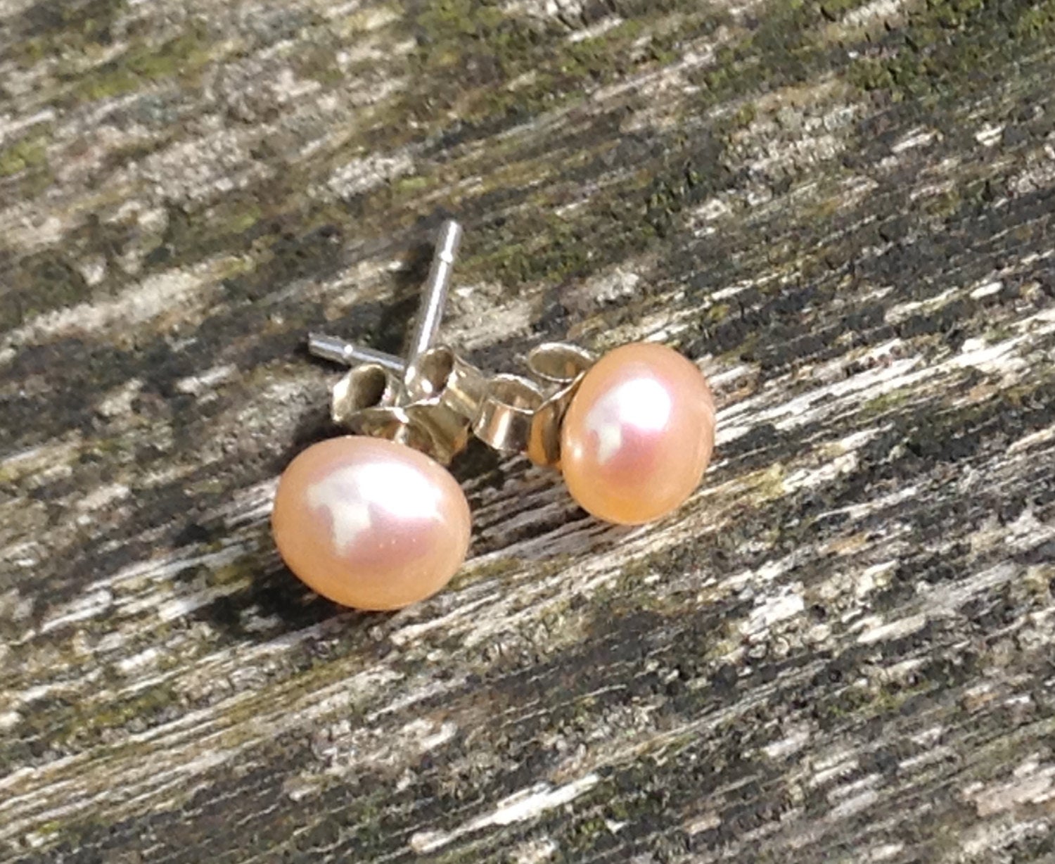 Small Freshwater Pearl Stud Earrings on 925 Sterling Silver