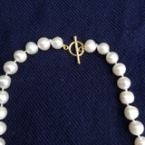 Large White Freshwater Pearls Necklace, Hand Knotted
