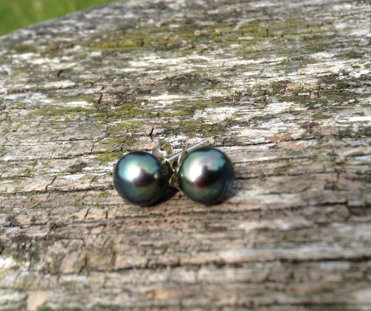 Natural Freshwater Pearl Stud Earrings on Sterling Silver