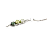 Freshwater pearls PeaPod necklace with sterling silver chain