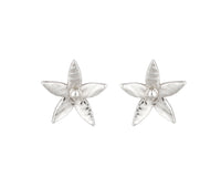 Fine Silver Flower Stud Earrings, made from Eco Friendly Pure Silver