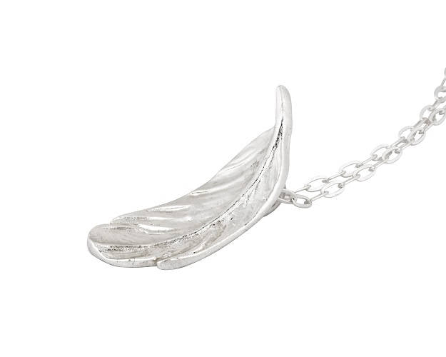 Fine Silver In-Flight Feather Necklace