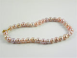 Natural Freshwater Pearl Bracelet with 10 ct Gold clasp, hand knotted