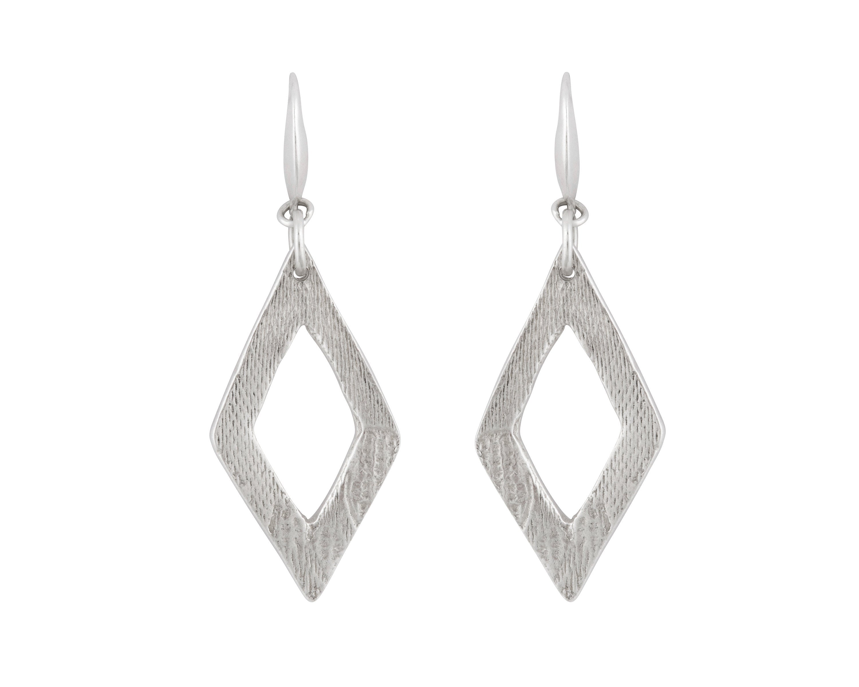 Long Fine Silver Dangle Earrings, Contemporary Elongated Drop Earrings