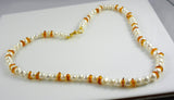 Amber and Freshwater Pearl Necklace with choice of Toggle Clasps