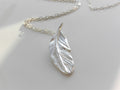 Fine Silver Feather Necklace, Handmade Eco Silver Pendant, Hallmarked Jewelry