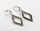 Long Fine Silver Dangle Earrings, Contemporary Elongated Drop Earrings