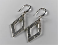 Long Fine Silver Dangle Earrings, Contemporary Elongated Drop Earrings