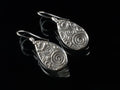 Fine Silver Wave Design Drop Earrings with Sterling Silver French Hook
