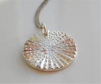 Fine Silver Round Textured Pendant Necklace
