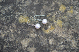 Bridal White Freshwater Pearl Drop  Earrings on 925 Sterling Silver