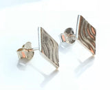 Fine Silver Geometric Stud Earrings, minimalist small jewellery