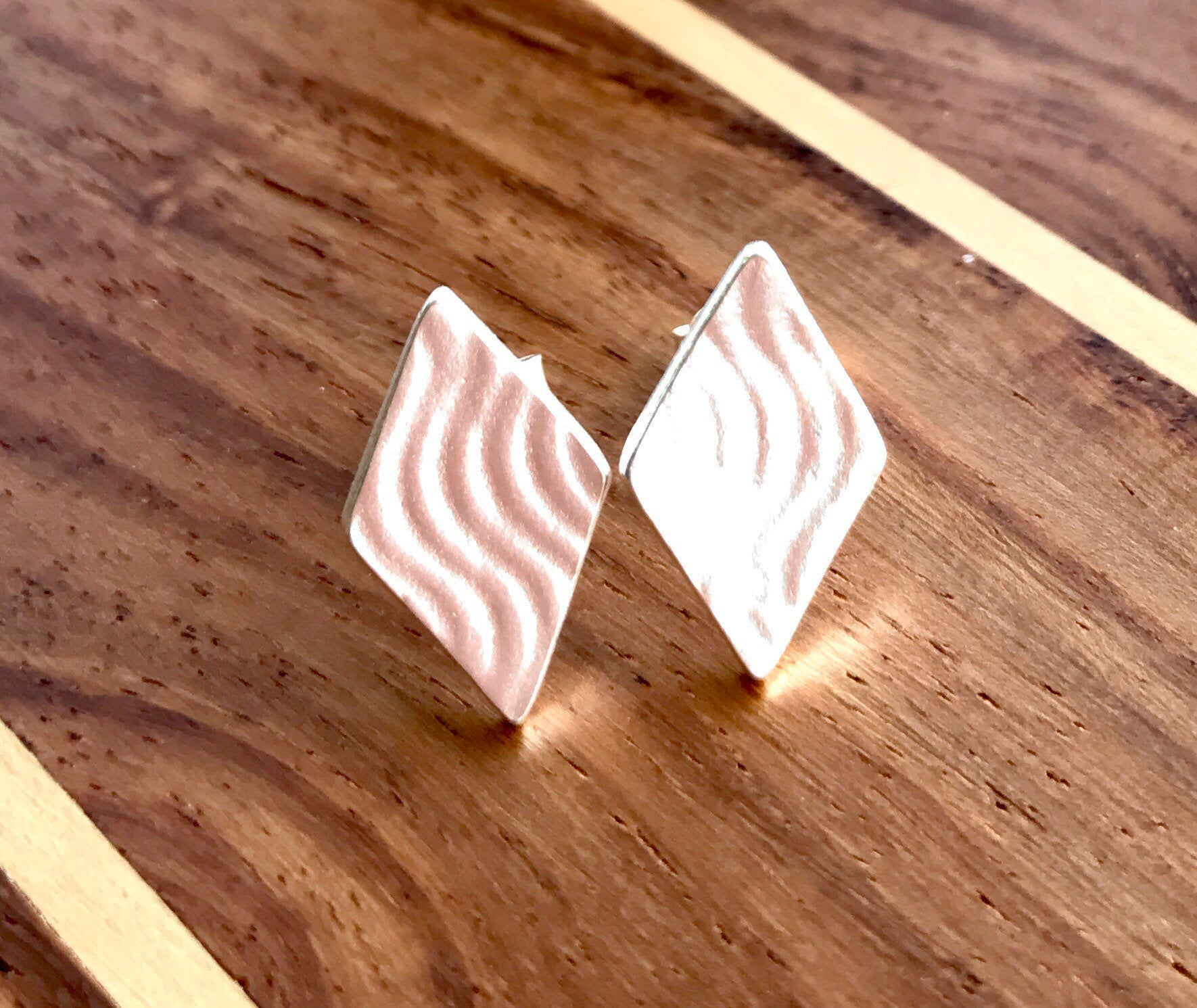 Fine Silver Geometric Stud Earrings, minimalist small jewellery