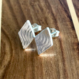 Fine Silver Geometric Stud Earrings, minimalist small jewellery