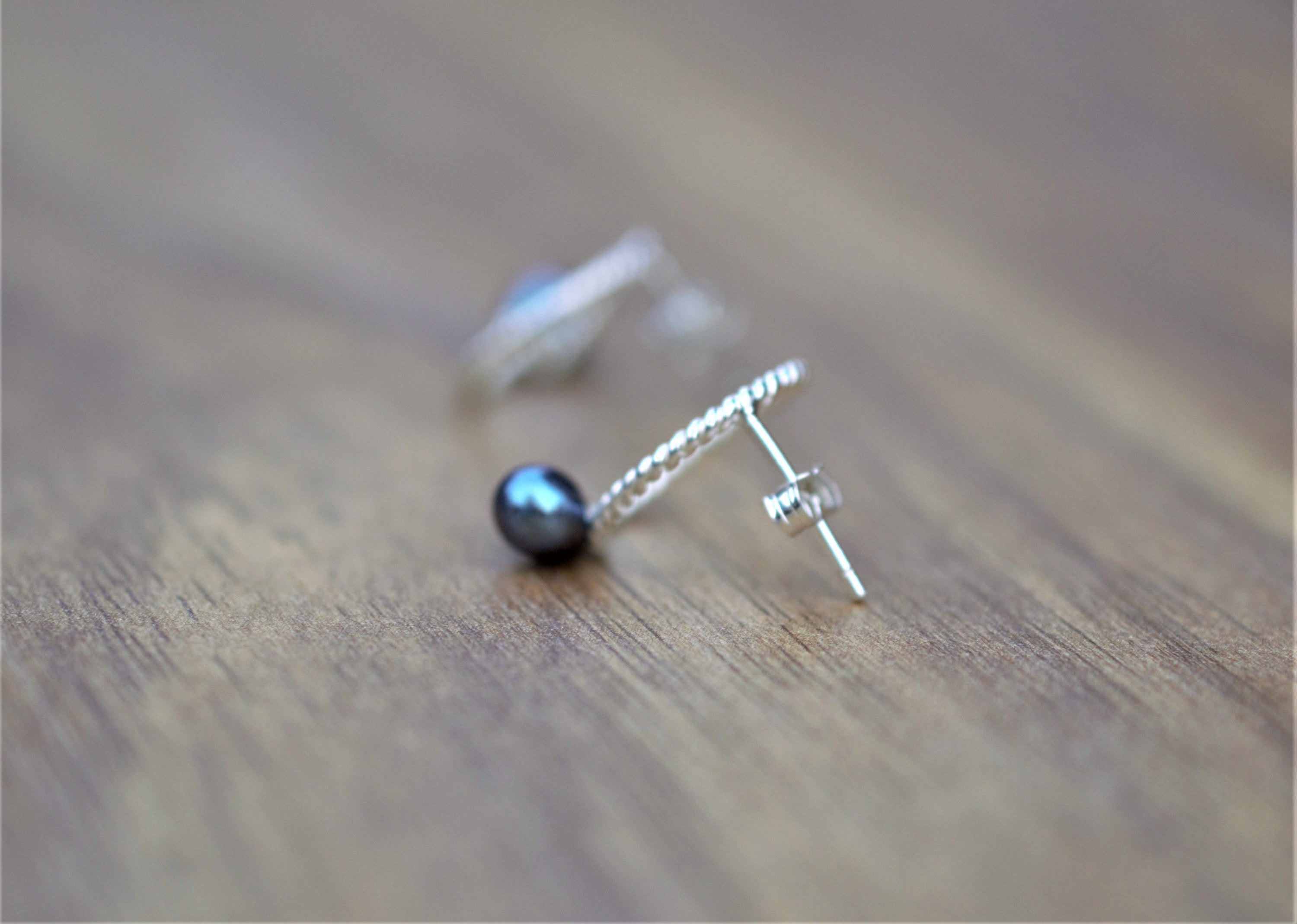 Freshwater Pearl and 925 Sterling Silver Stud Earrings