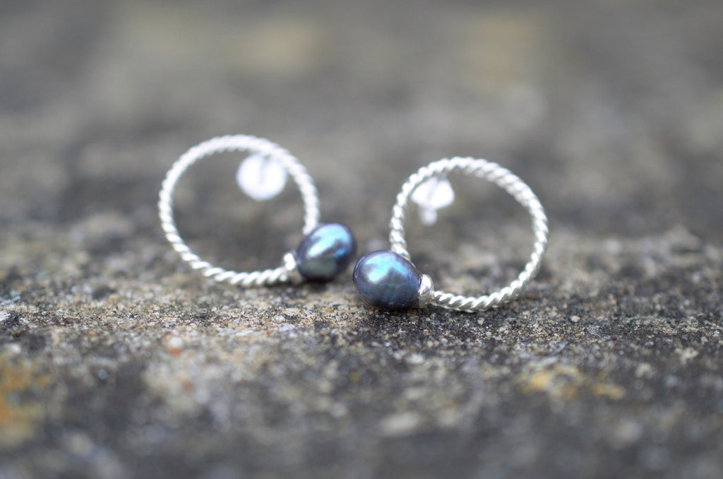 Pearls on Sterling Silver Stud Earrings