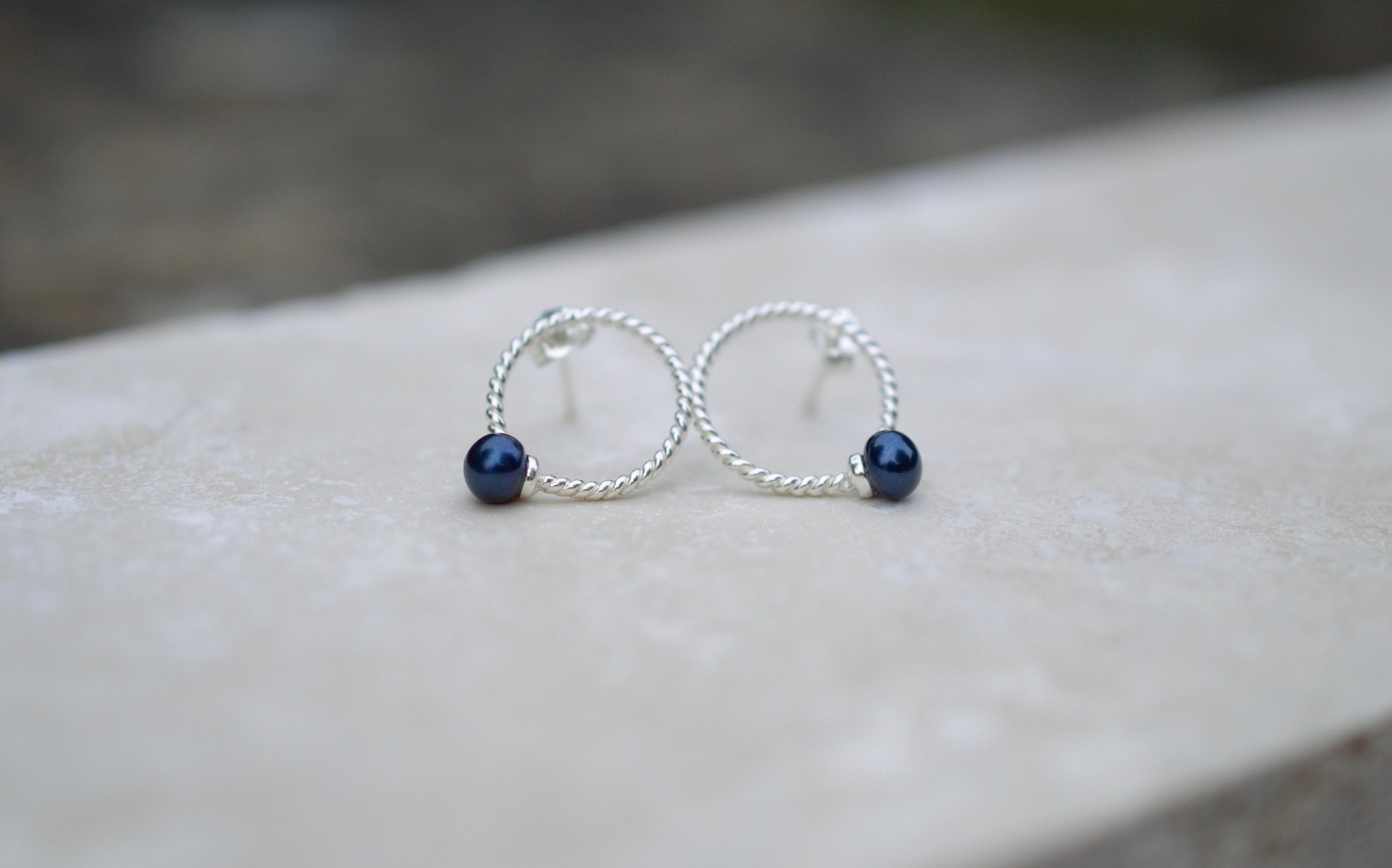 Freshwater Pearl and Sterling Silver Stud Earrings