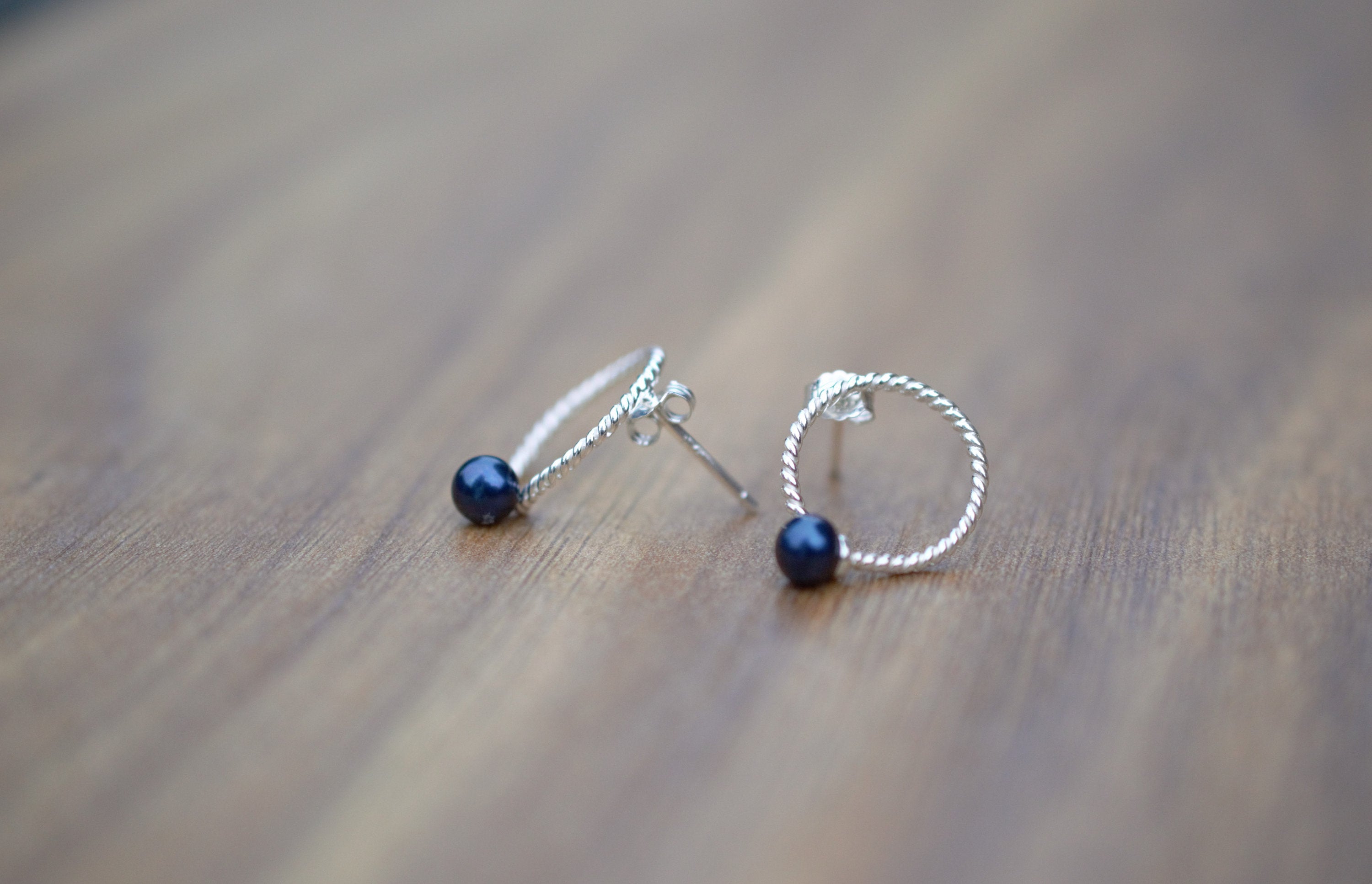 Freshwater Pearl and Sterling Silver Stud Earrings