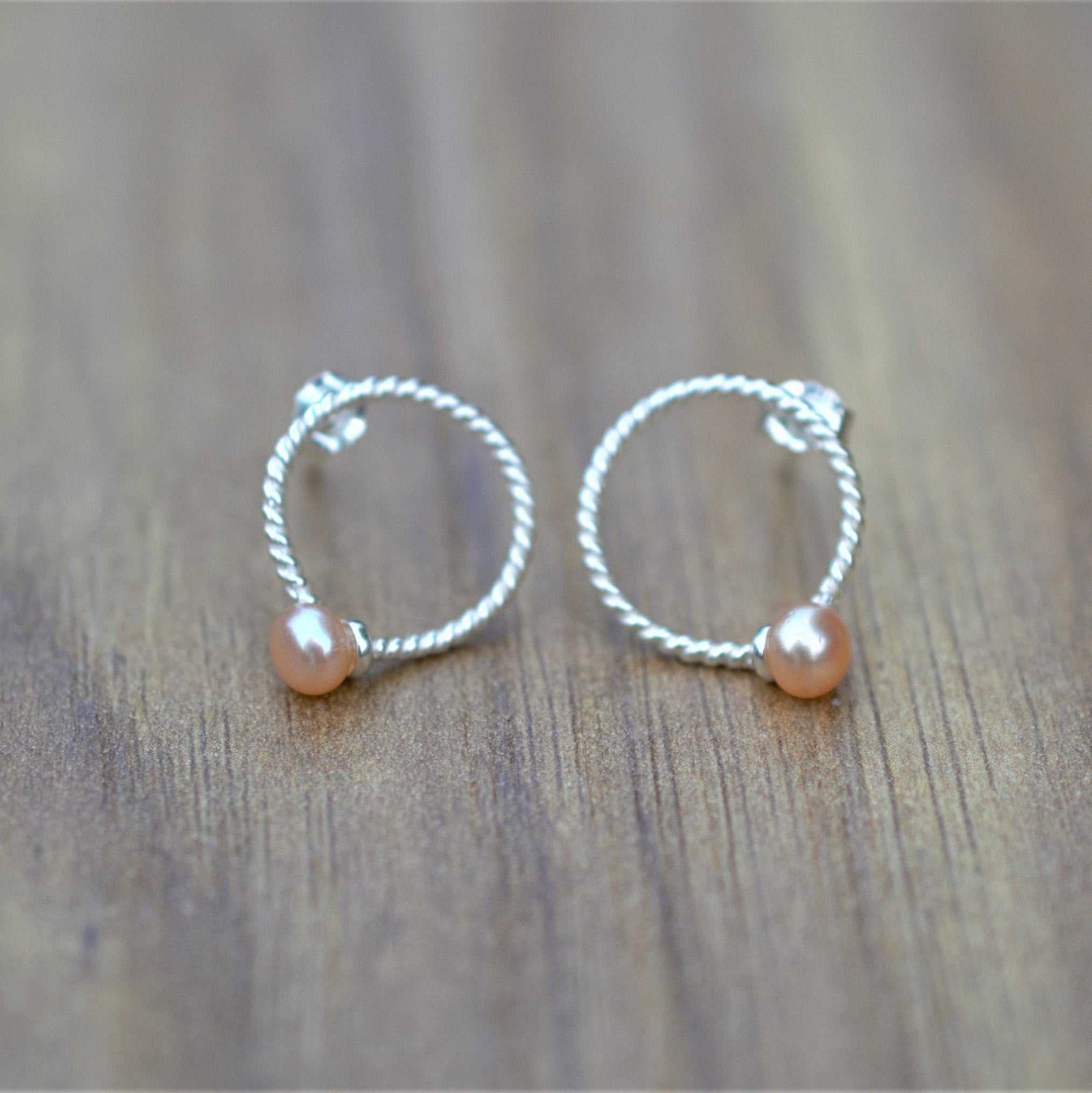Freshwater Pearl and Sterling Silver Stud Earrings