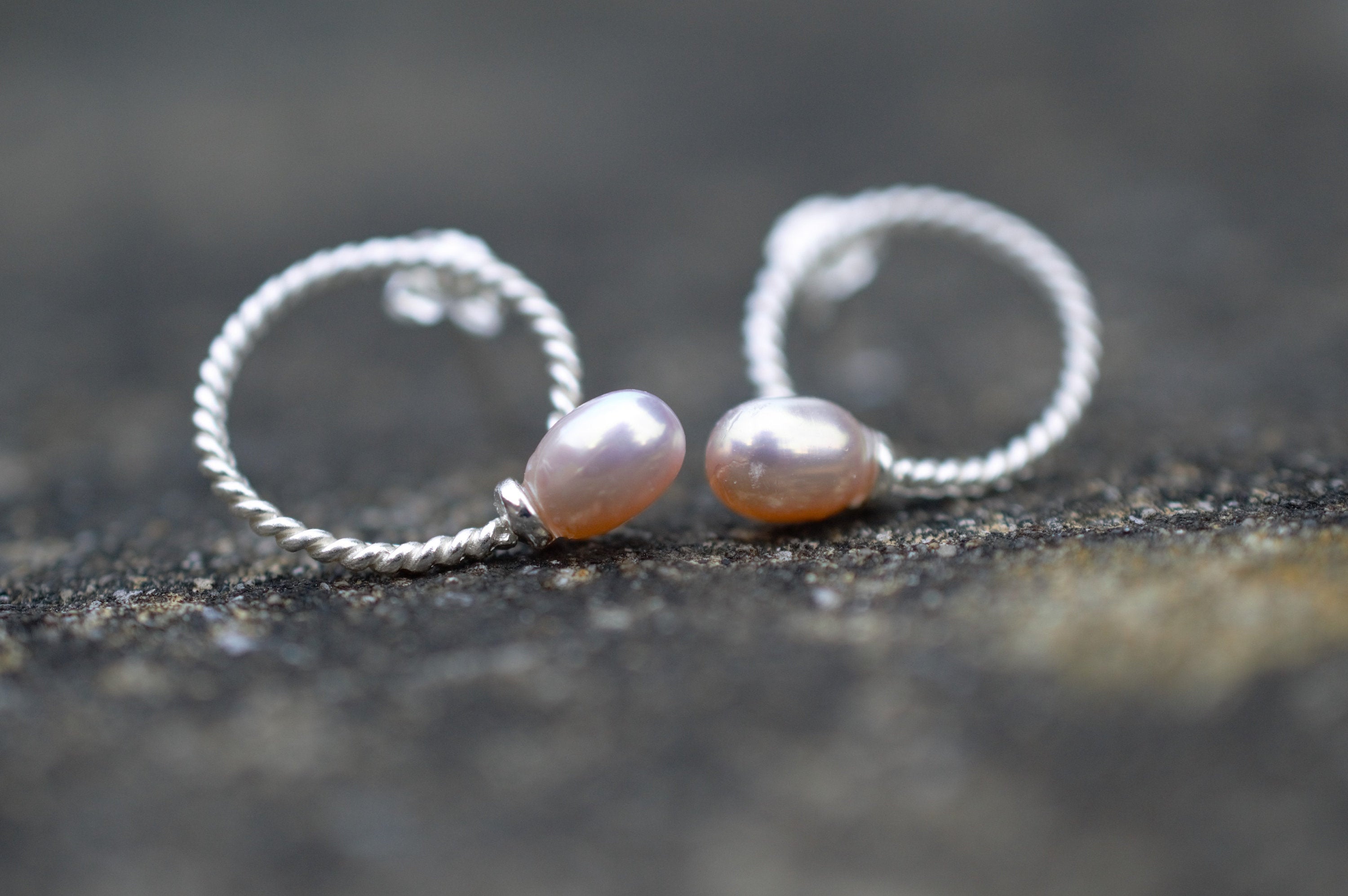Freshwater Pearl and 925 Sterling Silver Stud Earrings