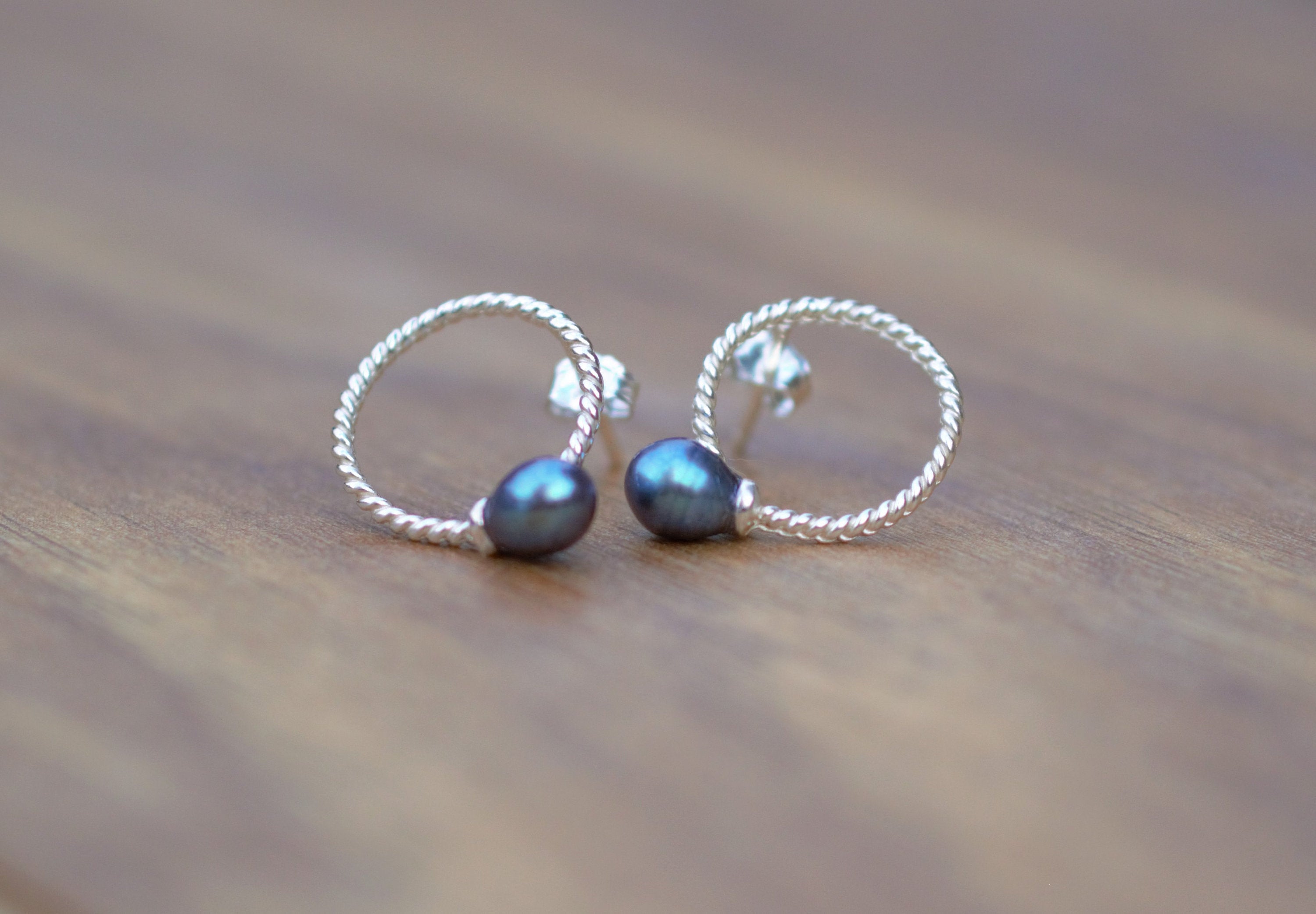 Freshwater Pearl and 925 Sterling Silver Stud Earrings