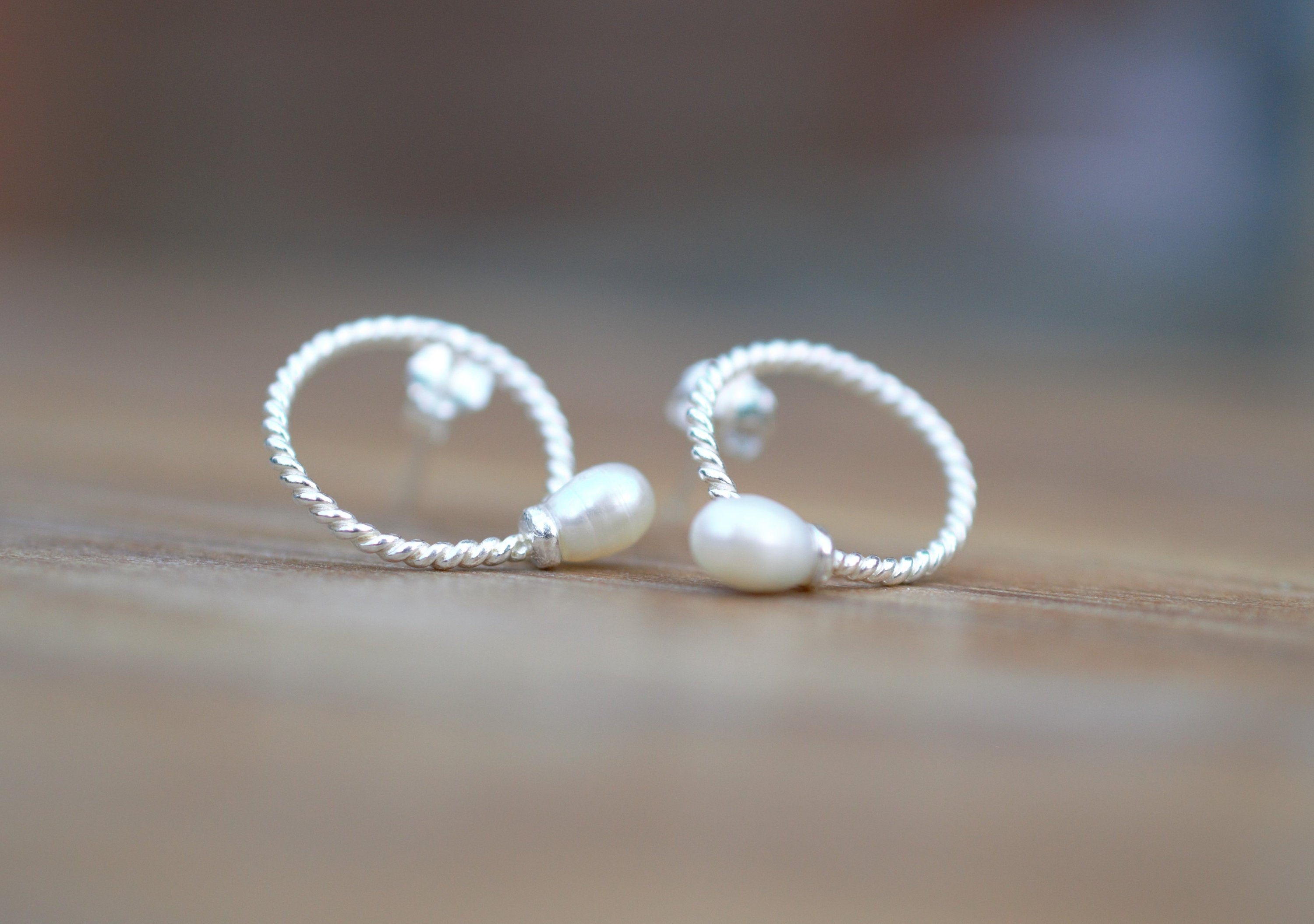 Pearls on Sterling Silver Stud Earrings