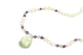 Green and Purple Amethyst with Freshwater Pearls Necklace & Rose Gold Sterling Silver