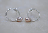 Freshwater Pearl and 925 Sterling Silver Stud Earrings